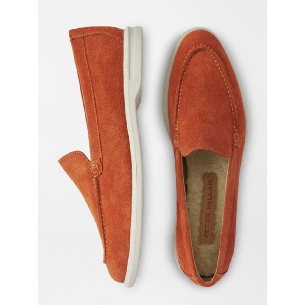 New Peter Millar Crown Craft Excursionist Venetian Suede Loafer Vtg Cayenne 9.5